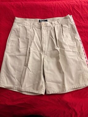 Polo by Ralph Lauren Men’s Khaki Flat-Front Chino Shorts
